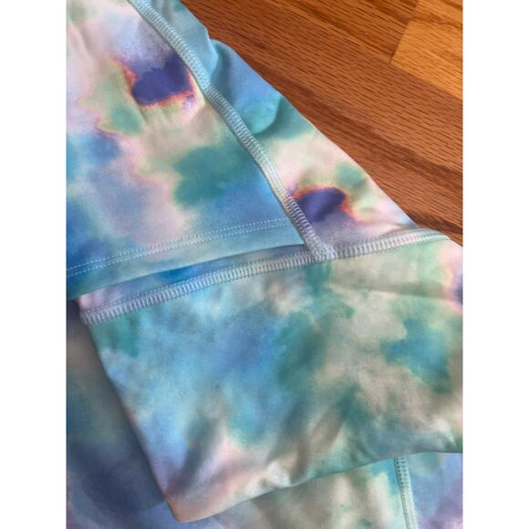 Nanette Lepore  Play Vista Blue Combo Compression leggings L NWT $58 watercolor - Picture 4 of 4